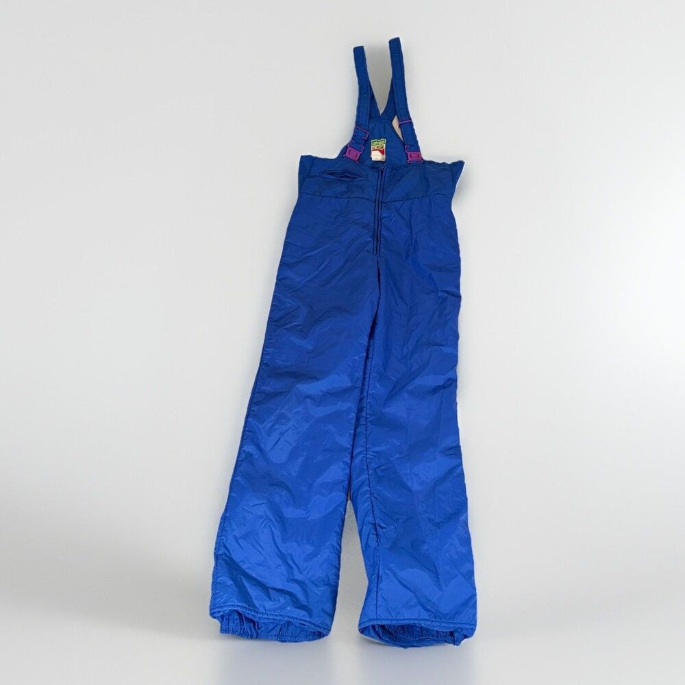 Vintage Emile d’Italia Sunvalley Blue Ski Bib Snow Pants USA L Made in Hong Kong - Picture 2 of 16